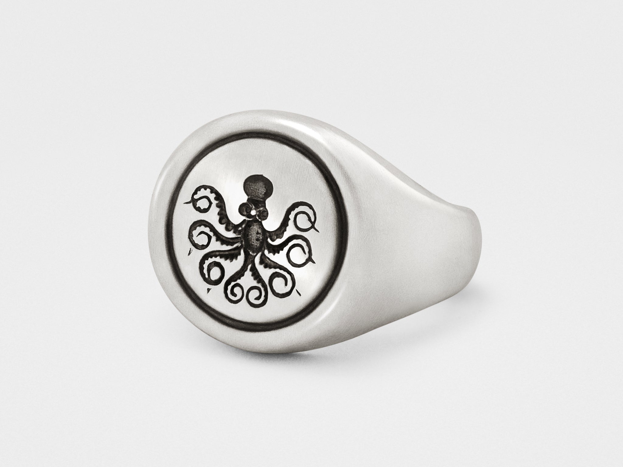 Oktopus-Siegelring aus Silber